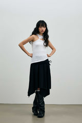 VIVI UNBALANCED SLEEVELESS TOP / WHITE