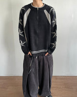 Star-printed Knitwear Zip-Up