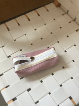 Clam round pencilcase _ Corduroy warm pink