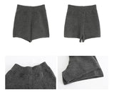 ウールチャコールオーバーサイズニットパンツ 2点セット