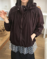 Poinin Nylon Windbreaker Hooded Zip-up Jacket