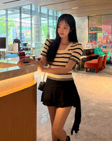 Tetti stripe short‑sleeve knit