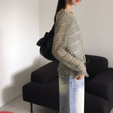 Pooro Hippie Stripe Bookle Summer Knitwear