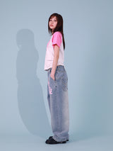グラフィティデニムパンツ(LIGHT BLUE)