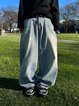 Naughty Stripe Balloon Denim Pants 2C