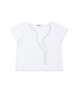 GLITTER KEY OFF SHOULDER - WHITE
