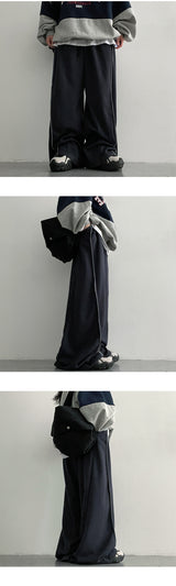Puton Stitch Wide Sweat Pants (3 colors)