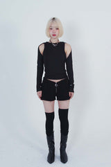 ネックストラップTシャツ_DOT WHITE