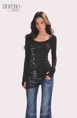 Trend lettering long-sleeve tee