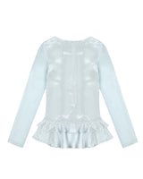 Glossy Frill Top _ SKY BLUE