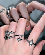 Gray Shooting Star Cubic Open Ring