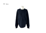 Wend Wool Bokashi Pastel Loose Fit Round Knit