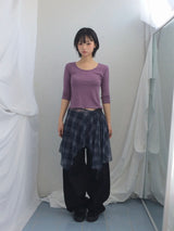U-Neck Three-Quarter Slim Line Cotton Top