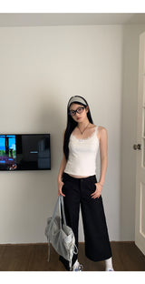 House lace white sleeveless top
