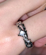 Gray Foggy Star Cubic Open Ring