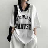 ルティカラーVネック半袖Tシャツ