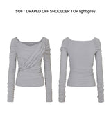 ソフトドレープオフショルダートップ light grey