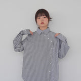 asymmetry stripe overshirt