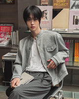 Move Line Shoulder Pocket Crop Cardigan