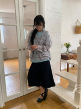 Bijoupe Loose-Fit Summer Check Hood Shirt