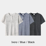 Sein Pigment Henley Neck Short Sleeve T-shirt