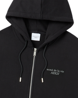 25FW BASIC LOGO NAPPING HOODIE ZIP UP BLACK