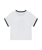 FLAG APPLIQUE RINGER CROP TEE