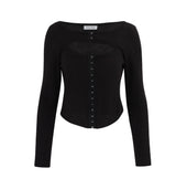 Waffle Hook Top Black