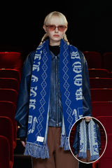 GOTHIC LOGO MUFFLER / BLUE&GREY