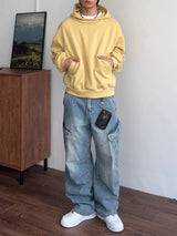 Low-Tone High Neck Crop Hoodie (3color) (No.998)