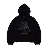 ウォッシュドデニムアップリケショートフーディー_ブラック