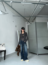 BACK POINT DENIM WIDE PANTS