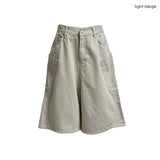 (2color) Wrap Around Pocket Wide Bermuda Pants