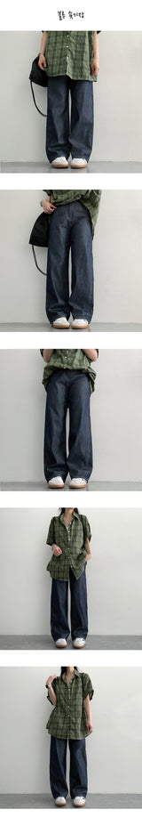 【ショート・ベーシック・ロング】【S～2XL】【夏のロングパンツ！】【染めX】Roomt サマーワイドデニムパンツ