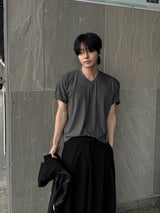 ボード レイヤリング ハーフ Tシャツ (round-neck)