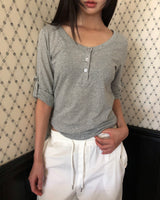 Bejeun Roll-Up 7-Sleeve T-Shirt