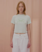 ラブリボンクロップTシャツ-MINT