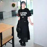 シーレタリングドットオーバーフィットTシャツ (2color)