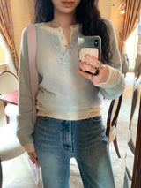 [MADE] Rules Button Henley Neck Knit