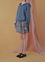 Fluffy double skirt_stripe black