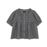 Check Frill Blouse (white)