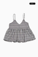 Mona check bustier blouse