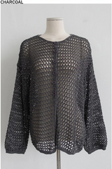 REVERSIBLE MESH KNIT CARDIGAN (2COLORS!)