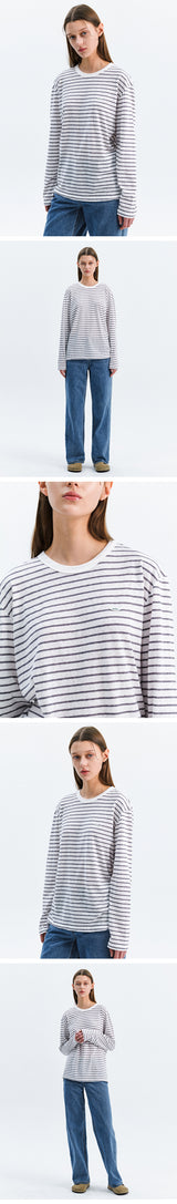 SURFER STRIPE LONG SLEEVE_WHITE