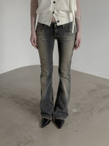 Sand Tin Washed Raw Bootcut Denim