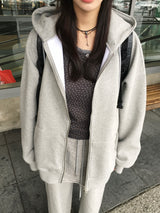 Essential Two-Way Overfit Hood Zip-Up (12c)