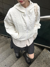 ミニザンフラワーエンボスクロップパーカー（6c）