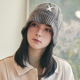 VA Applique Cable Knit Bucket Hat / Brown
