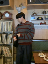 Cozy stripe brush knit