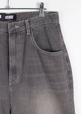 HEM SHIRRING GREY DENIM